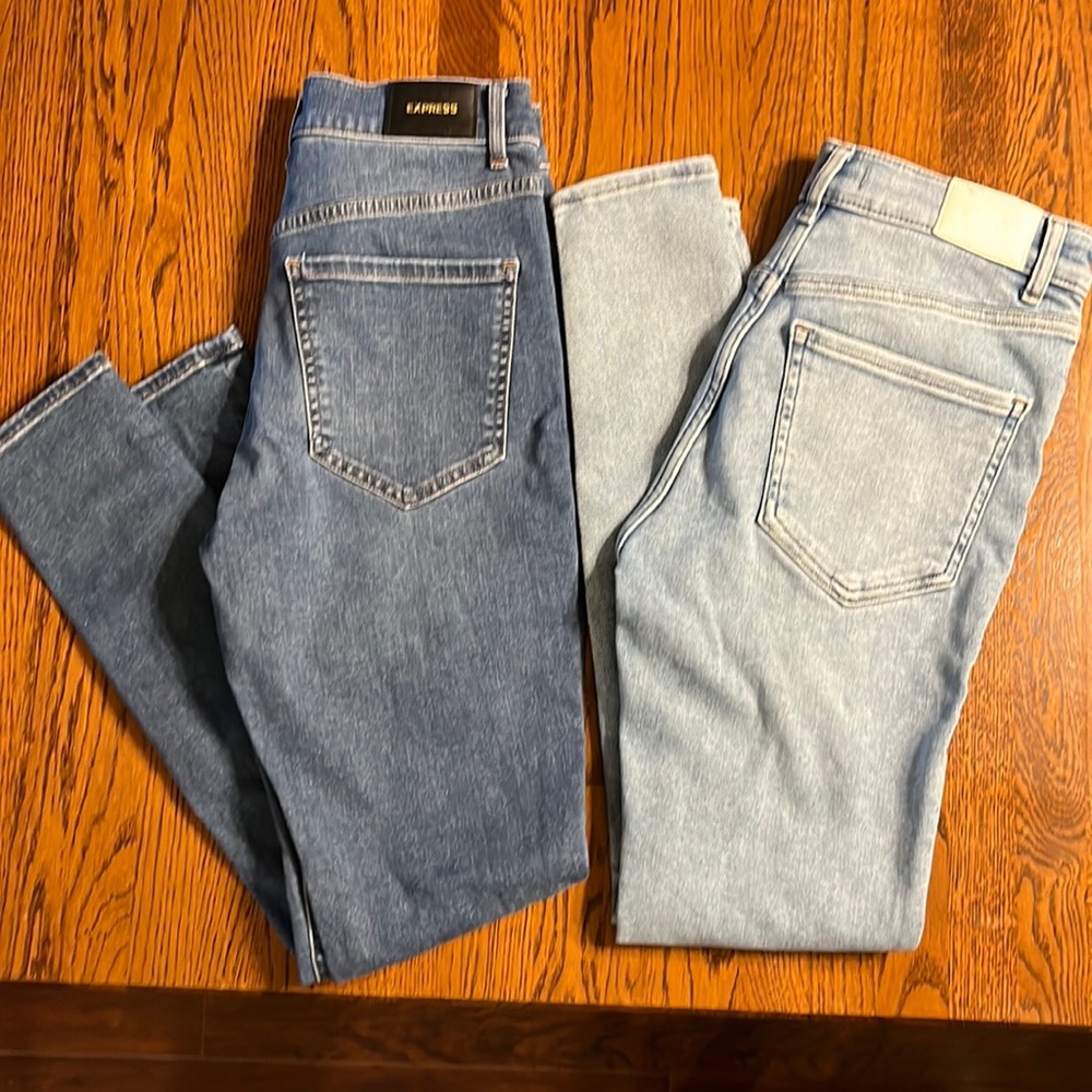 Two Pairs of Express Skinny High Rise Jeans